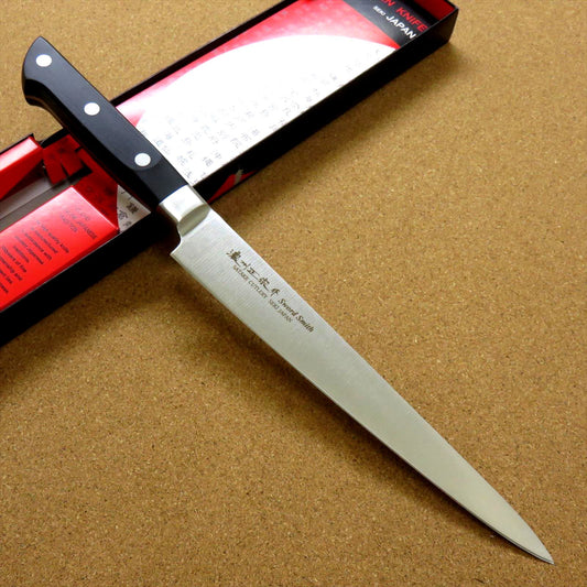 Japanese Masamune Kitchen Slicing Knife 210mm 8 in ABS resin Bolster SEKI JAPAN