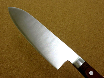 Japanese Masamune Kitchen Santoku Knife 165mm 6 inch Brown Plywood SEKI JAPAN