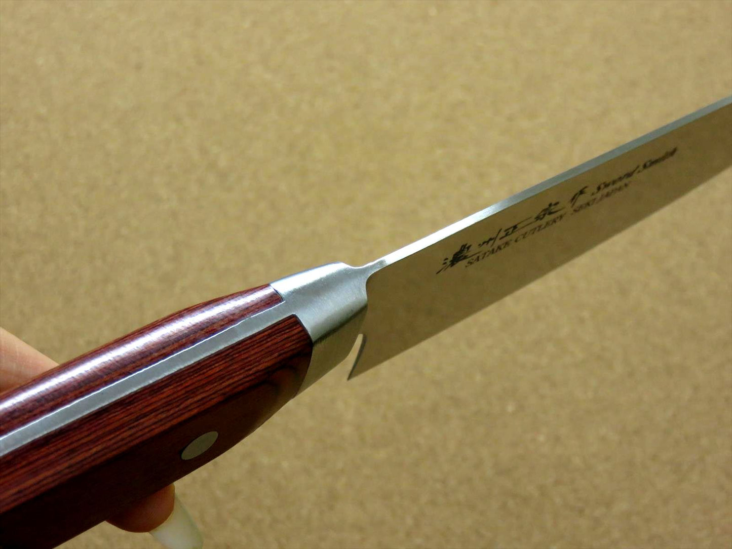 Japanese Masamune Kitchen Small Santoku Knife 150mm 6" Brown Plywood SEKI JAPAN