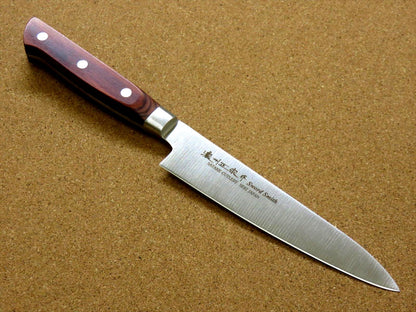 Japanese Masamune Kitchen Utility Knife 135mm 5 inch Brown Plywood SEKI JAPAN