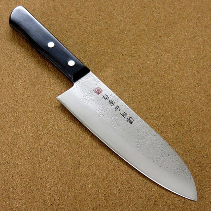 Japanese Masamune Kitchen Santoku Knife 6.7" Nashiji Laminated plywood SEKI JAPAN