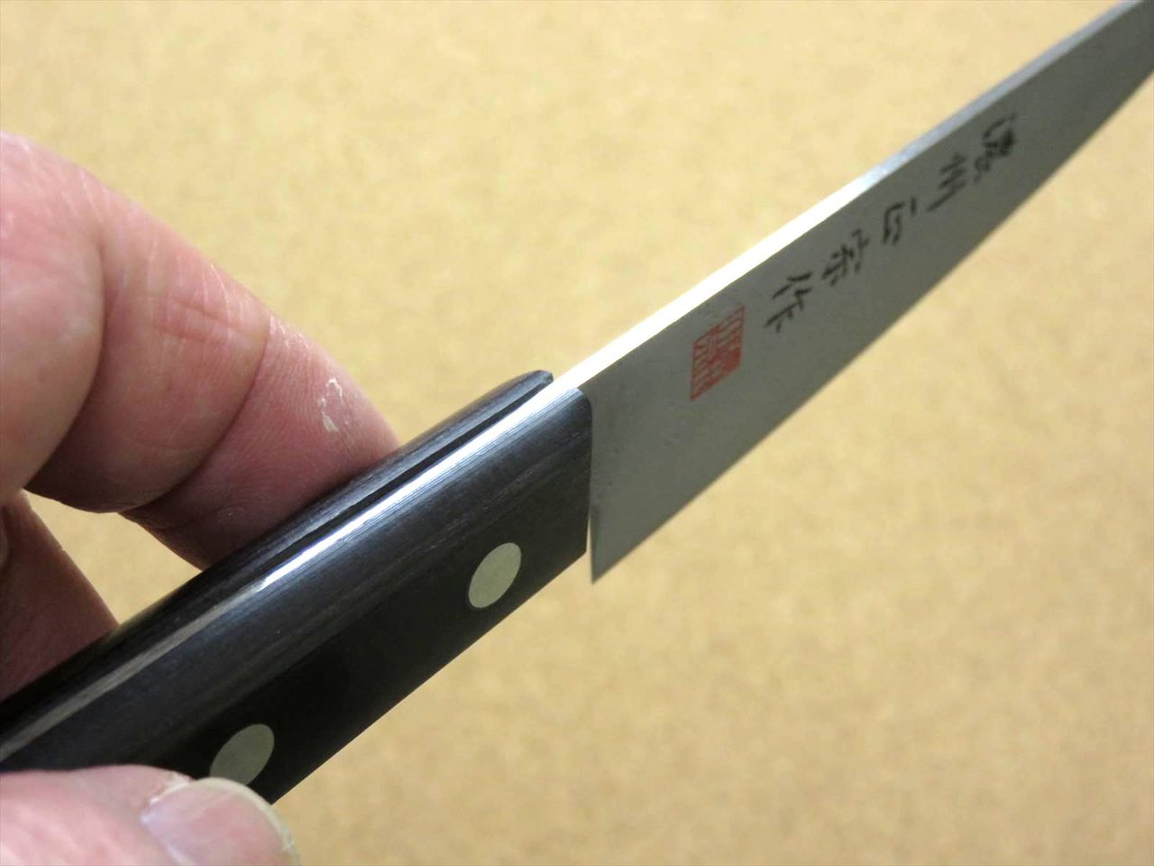 Japanese Masamune Kitchen Utility Knife 4.7" Nashiji Laminated plywood SEKI JAPAN
