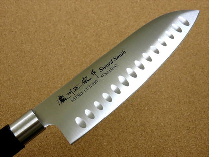 Japanese Masamune Kitchen Dimple Santoku Knife 170mm 6.7 inch Round handle SEKI JAPAN